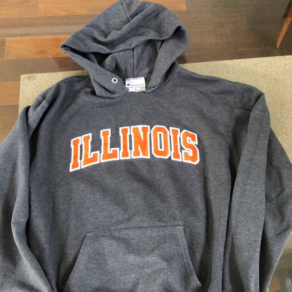Champion Univ of Illinois Gray Hoodie